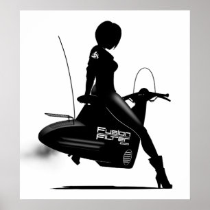 Affiche Fille de scooter