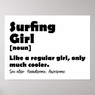 Affiche Fille de surf Définition drôle Femmes surfeuses Fi