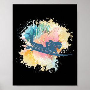 Affiche Fille de surf Planche de surf Sports nautiques Sur
