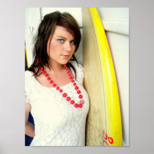 Affiche fille de surfer