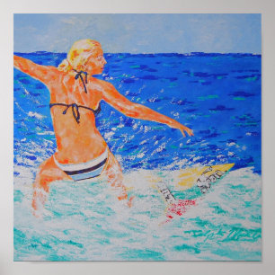 Affiche Fille de surfer