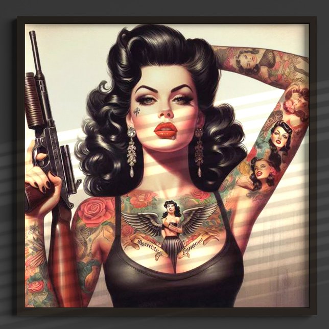 Affiche Fille de tatouage de la vieille école (Créateur téléchargé)