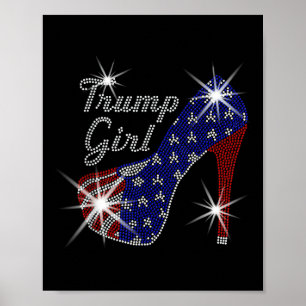 Affiche Fille de Trump Talon Haut Drapeau Américain Vote D