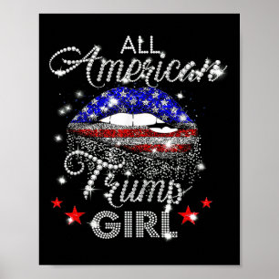 Affiche Fille de Trump toute américaine bouche diamant