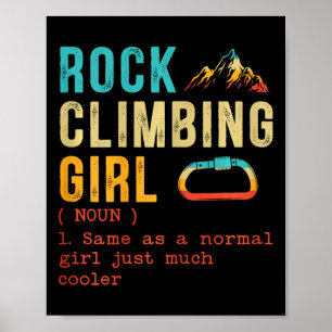 Affiche Fille d'escalade de rochers alpiniste grimpeuse Al