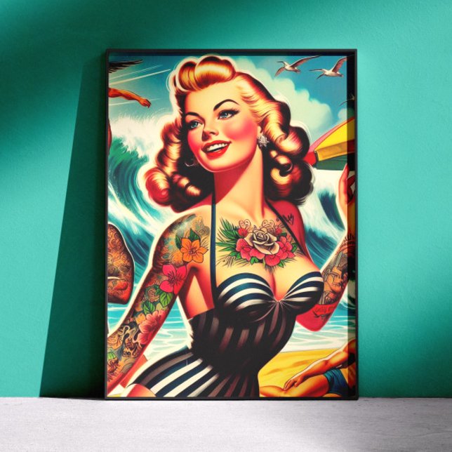 Affiche Fille d'été vintage (Créateur téléchargé)