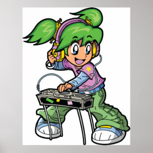 Affiche Fille DJ