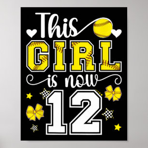 Affiche Fille Douce 12 Ans Anniversaire 12 Ans Joueuse Dou