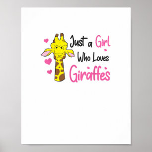 Affiche Fille drôle de girafe Juste une fille qui aime les