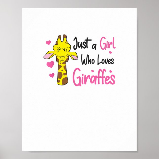 Affiche Fille drôle de girafe Juste une fille qui aime les (Devant)