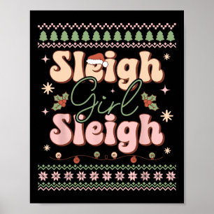 Affiche Fille du traîneau traîneau Noël vilain Noël
