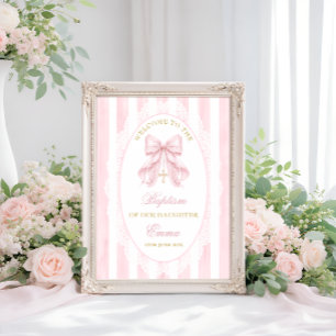 Affiche Fille Élégante Arc-en-ciel Baptême de Bienvenue