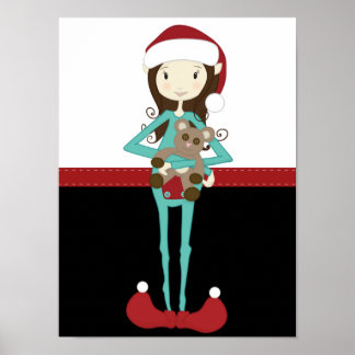 Affiche Fille Elfe de Noël