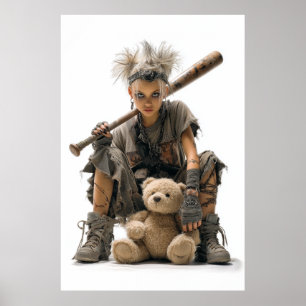 Affiche Fille Emo Punk dans un style post-apocalyptique