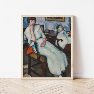 Affiche Fille en blanc   Samuel John Peploe