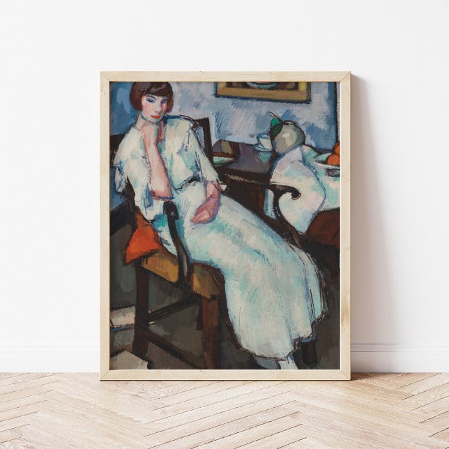 Affiche Fille en blanc | Samuel John Peploe (Créateur téléchargé)