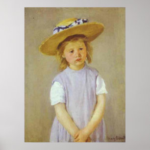 Affiche Fille en Casquette de paille, Mary Cassatt