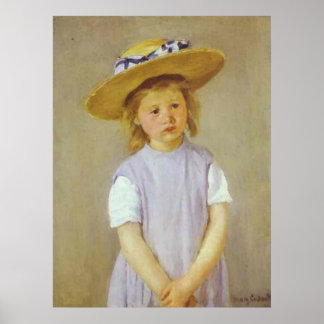 Affiche Fille en Casquette de paille, Mary Cassatt