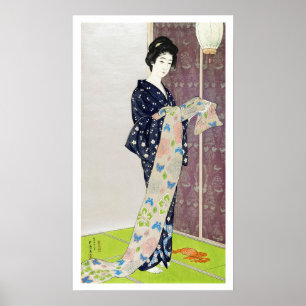 Affiche Fille en costume d'été, Goyō Hashiguchi