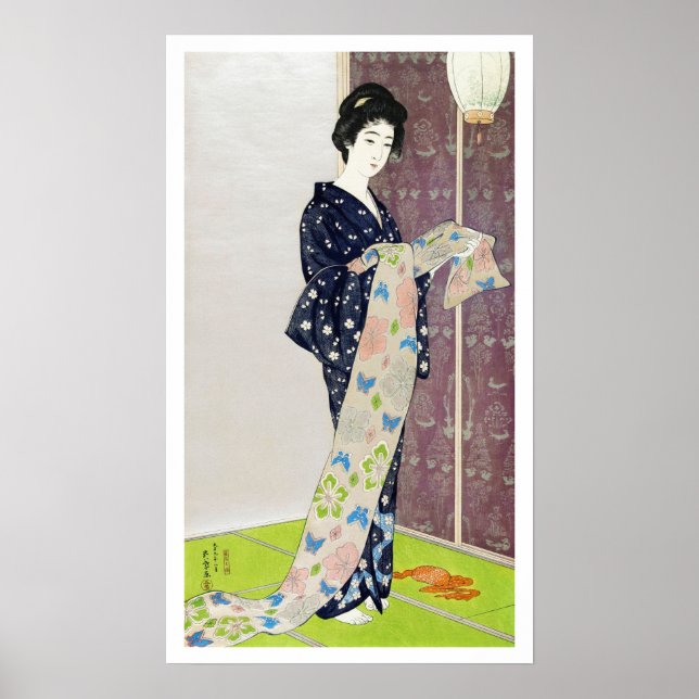 Affiche Fille en costume d'été, Goyō Hashiguchi (Devant)