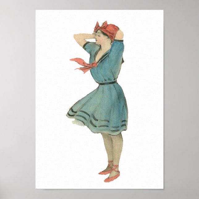 Affiche Fille en maillot de bain vintage (Devant)