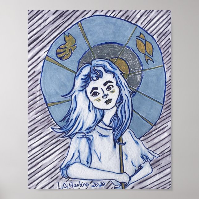 Affiche Fille en Parasol (Devant)