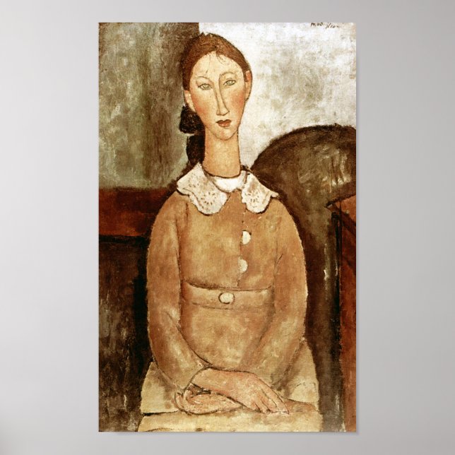 Affiche Fille en robe jaune, Modigliani (Devant)
