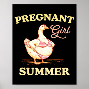 Affiche Fille enceinte été bébé drôle annonce oie