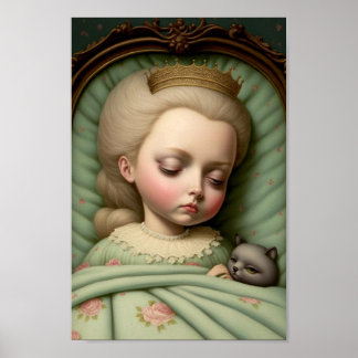 Affiche Fille endormie innocente de la nurserie douce