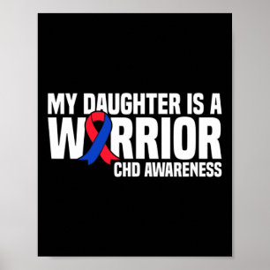 Affiche Fille est une guerrière CHD Maladie cardiaque cong