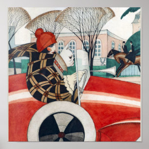 Affiche Fille et Carlin dans une automobile