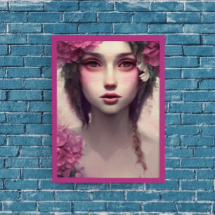 Affiche Fille éthérée avec des taches de rousseur roses
