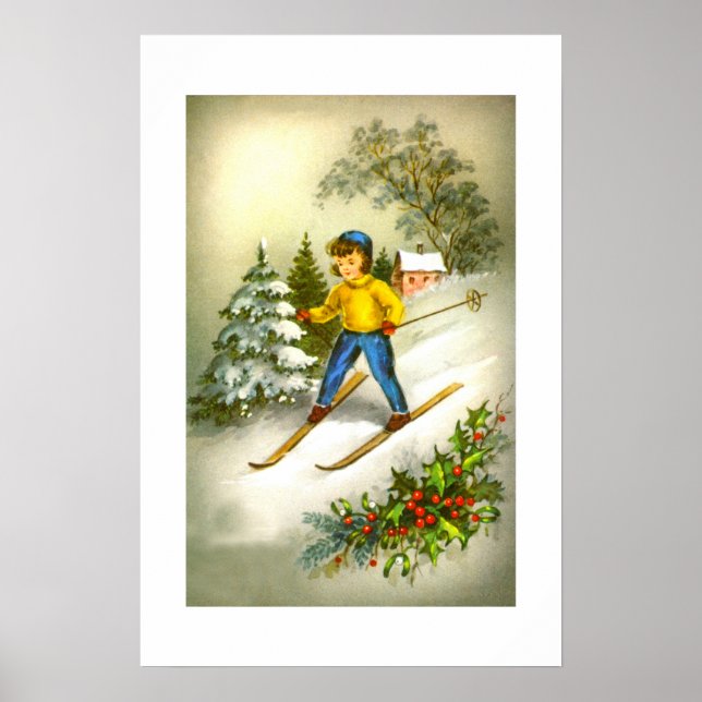 Affiche Fille faisant du ski (Devant)