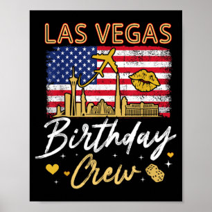 Affiche Fille Famille Las Vegas Anniversaire Équipe Groupe