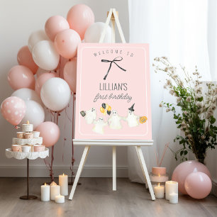 Affiche Fille Fantôme d'anniversaire et Baby shower de la 