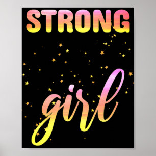 Affiche Fille Forte Pastel Star