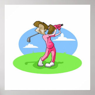 Affiche fille golfeuse