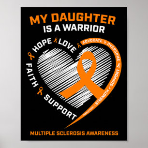 Affiche Fille guerrière Porte Orange Sclérose Multiple Aw