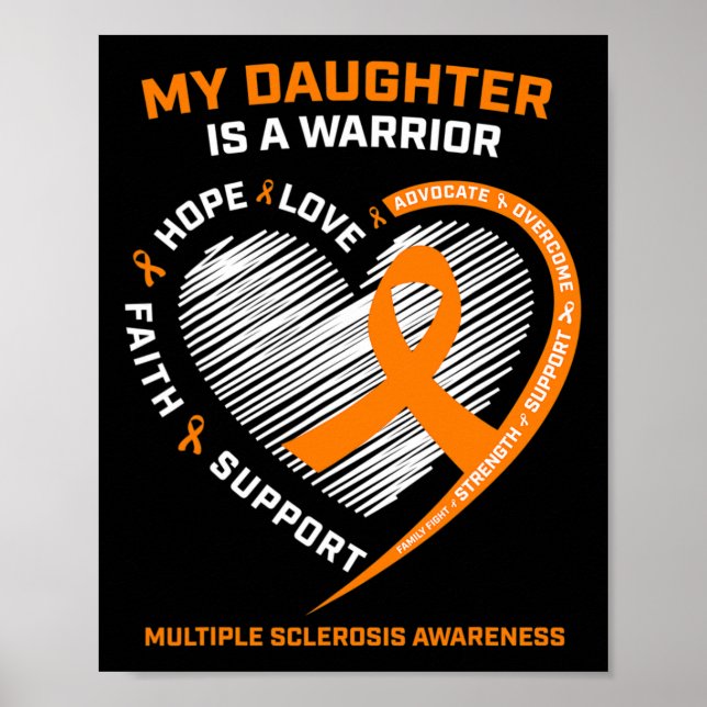 Affiche Fille guerrière Porte Orange Sclérose Multiple Aw (Devant)