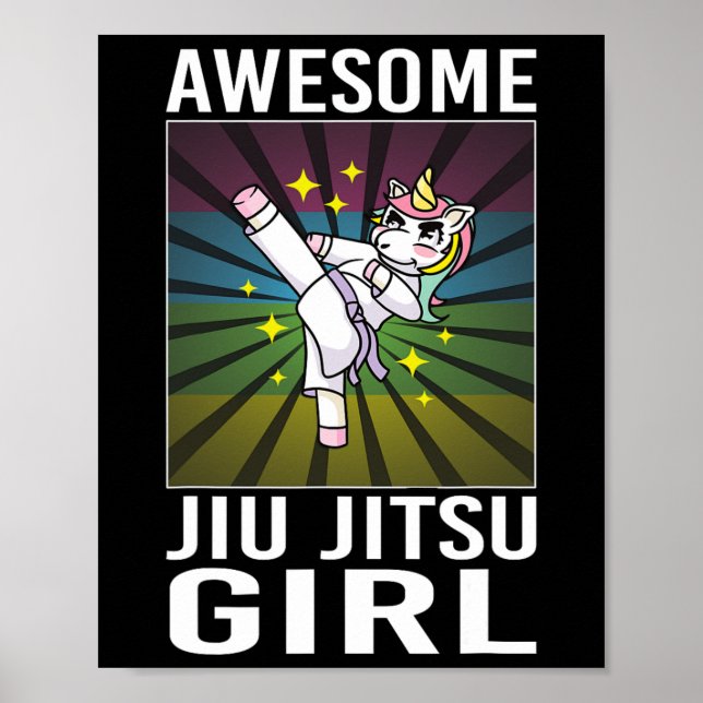 Affiche Fille Incroyable de Jiu Jitsu pour Tout-Petit de J (Devant)