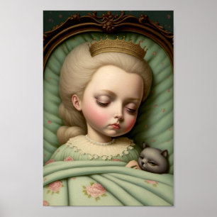 Affiche Fille Innocente Endormie de la Nurserie Sucrée