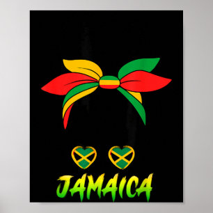 Affiche Fille jamaïcaine Drapeau de la Jamaïque Fierté Fem