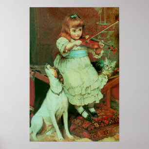 Affiche Fille jouant du violon