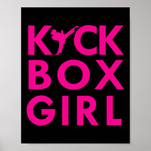 Affiche Fille Kickbox Karaté Kickboxing Arts Martiaux