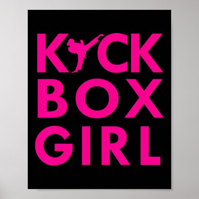 Affiche Fille Kickbox Karaté Kickboxing Arts Martiaux  (Devant)