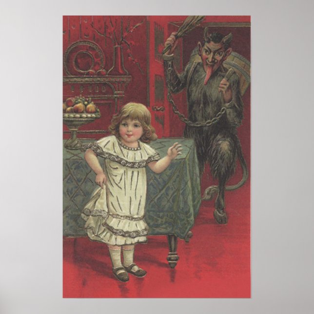 Affiche Fille Krampus rouge Interrupteur de salle à manger (Devant)