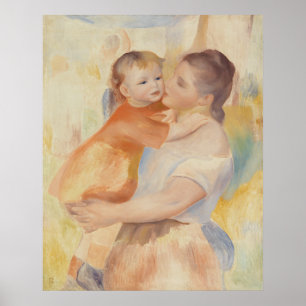 Affiche Fille laveuse et enfant (1886) Pierre-Auguste Reno