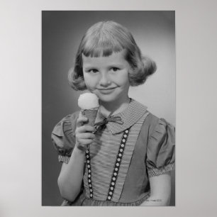 Affiche Fille mangeant de la glace