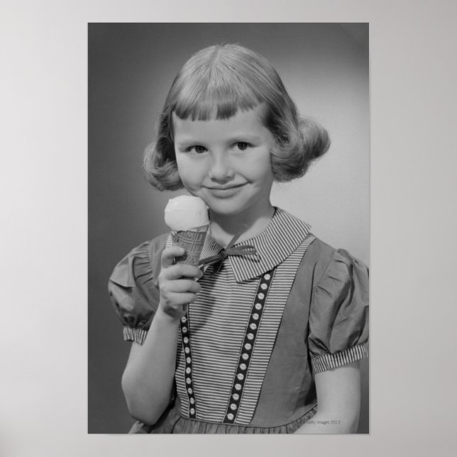 Affiche Fille mangeant de la glace (Devant)