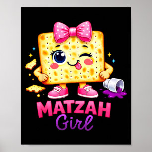 Affiche Fille Matzah Happy ver Seder juif de Pâque juive